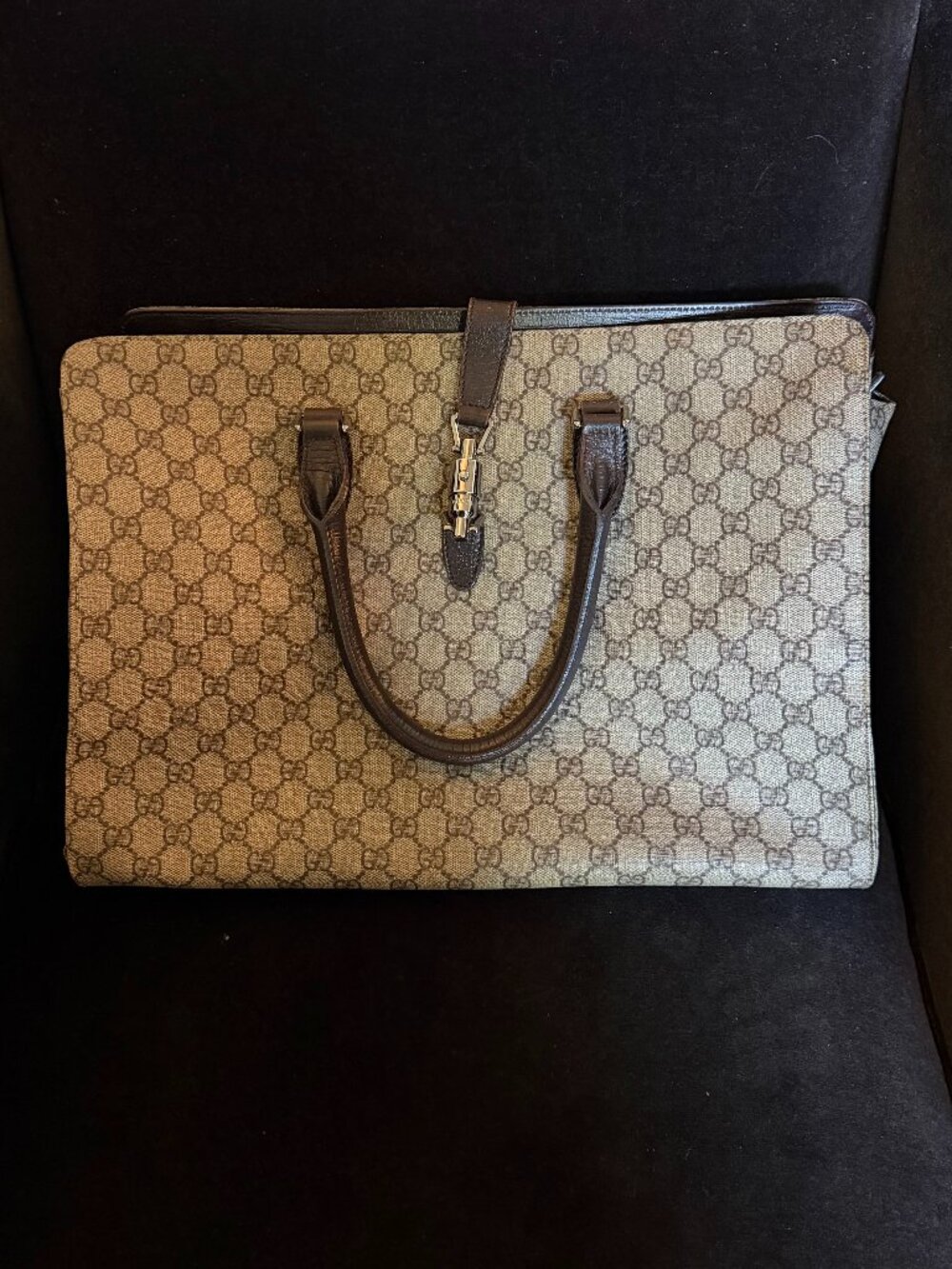 Gucci Jackie Piston GG Canvas Briefcase